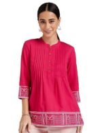 Women's Printed Straight Cotton Short Kurti